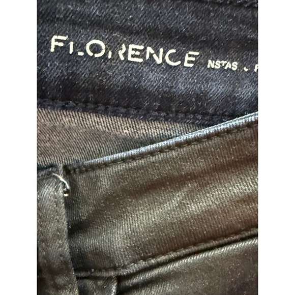 DL1961 Denim Coated Faux Leather Dark Wash Moto Florence Skinny Jeans Size 29 - Picture 7 of 7